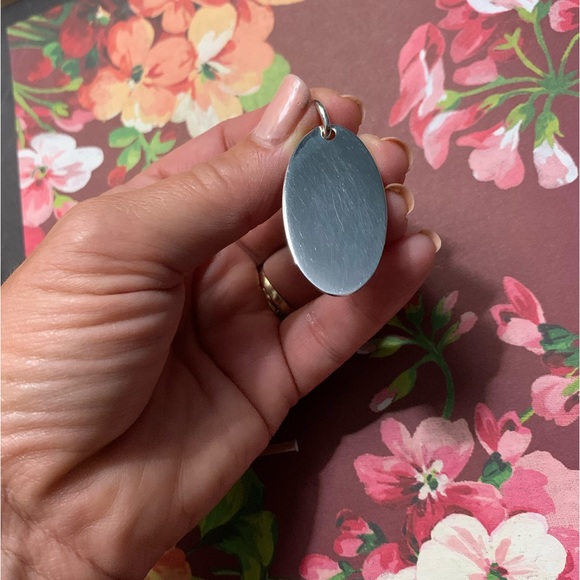 Authentic GUCCI Logo Milgrain Oval Dog Tag PENDANT Charm 925 Sterling Silver - Picture 2 of 6